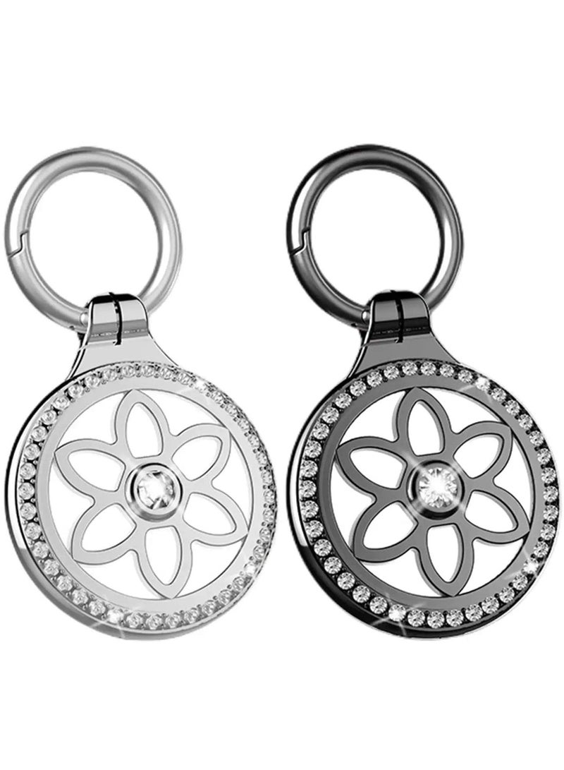 KASTWAVE 2 Pack Airtag Keychain - AirTag Case with Key Ring - Air Tag Keychain for Apple Airtags Holder - Metal Protective AirTag Holder for Dog, Cat, Kids, Keys, Wallet, Backpacks Compatible with Apple AirTag - Image 1