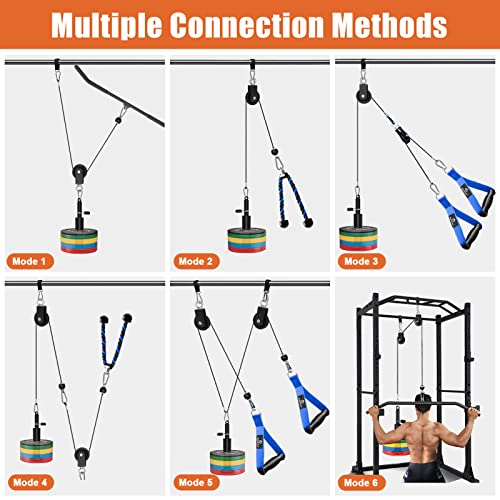 SERTT Home Gym Pulley System, Tricep Workout Pulley System for LAT Pulldown, Biceps Curl, Triceps, Shoulders, Back, Forearm Workout, Weight Cable Pulley System for Squat Rack, Garage - Image 3