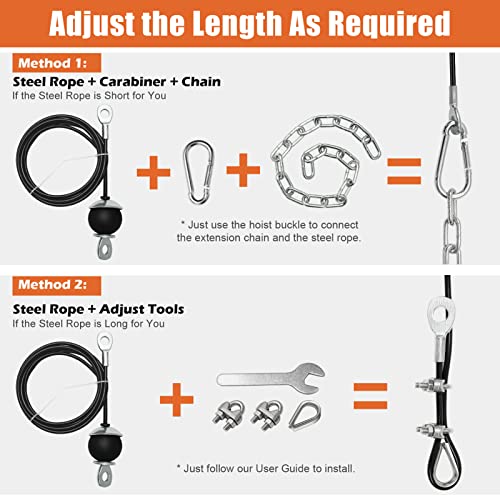 SERTT Home Gym Pulley System, Tricep Workout Pulley System for LAT Pulldown, Biceps Curl, Triceps, Shoulders, Back, Forearm Workout, Weight Cable Pulley System for Squat Rack, Garage - Image 4