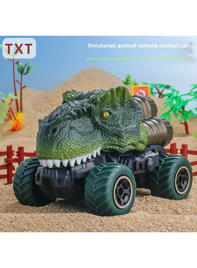(Proofing) Hot-selling Children's Four-way Remote Control Car Simulation Animal Dinosaur Model Car Toys Wholesale-Color:Lion Remote Control Car-Brown [English Color Box]]  - Image 4