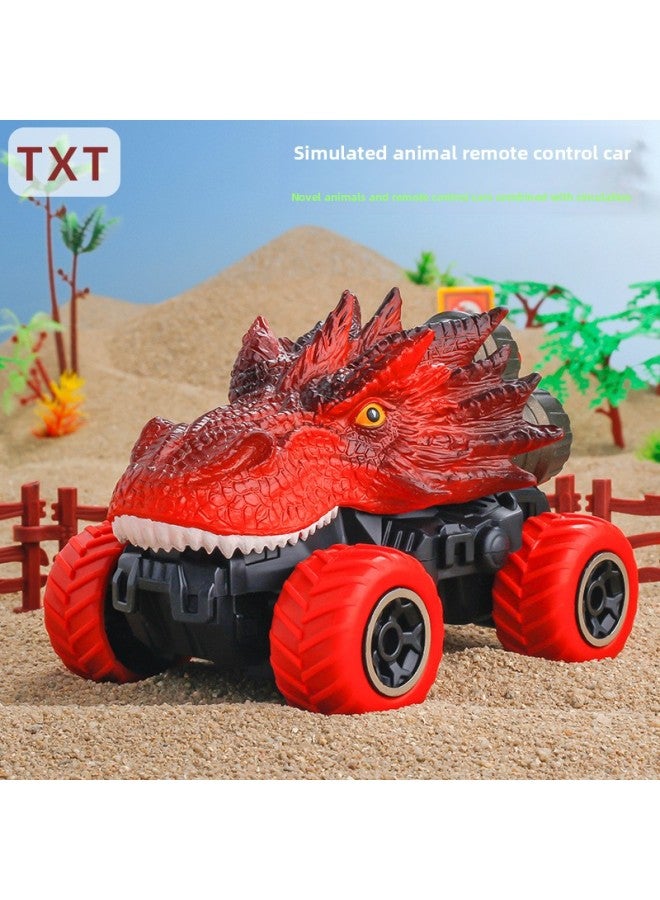 (Proofing) Hot-selling Children's Four-way Remote Control Car Simulation Animal Dinosaur Model Car Toys Wholesale-Color:Lion Remote Control Car-Brown [English Color Box]]  - Image 3