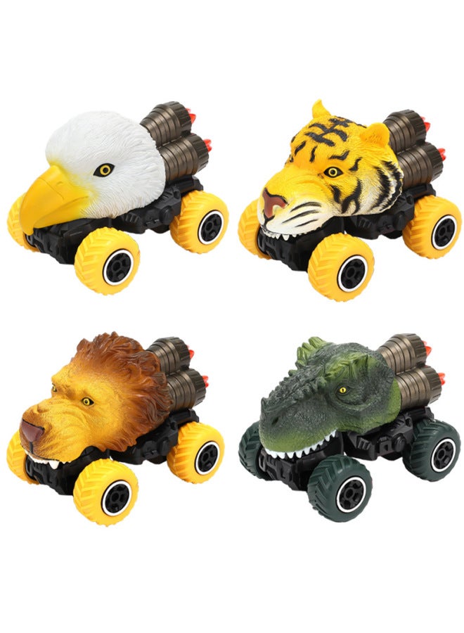 (Proofing) Hot-selling Children's Four-way Remote Control Car Simulation Animal Dinosaur Model Car Toys Wholesale-Color:Lion Remote Control Car-Brown [English Color Box]]  - Image 5