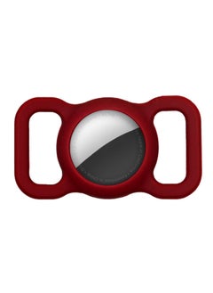 Applicable AirTag Protective Cover For Apple Airtags Silicone Air Anti-lost Device Tag Positioning Tracker Cat Collar-Color:Burgundy-Applicable Model:airtag