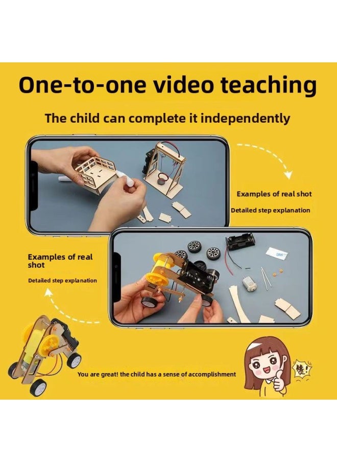 Generic - Pupils' Science And Technology Making Small Inventions Kindergarten Handmade DIY Material Interesting Science Small Experiment Suit Children-Specifications:[individually Packed] Sea, Land And Air 5-piece Set ⭐ Free Coloring Set + Battery + Ppt Teaching Plan + Video - Image 1