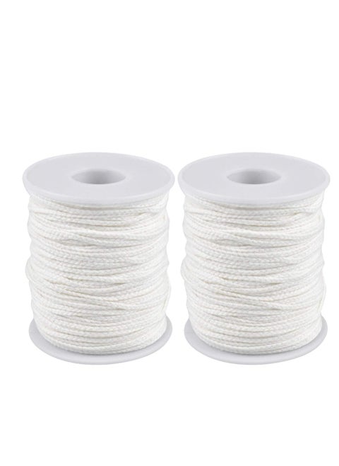 Candle Wick, 24 Ply Braided Cotton Wick Core Making Kit Low String Line Universal Spool Natural Material Handmade Supplies for DIY, 2 Rolls