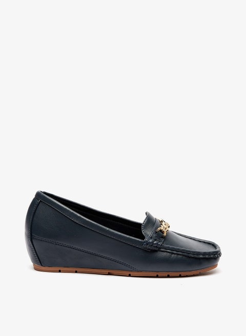 Womens Embellished Slip-On Shoes with Wedge Heels