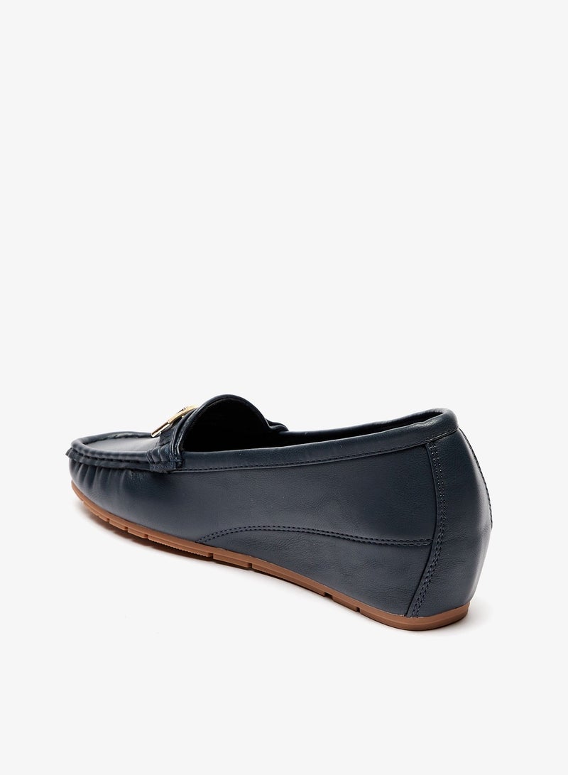 Womens Embellished Slip-On Shoes with Wedge Heels