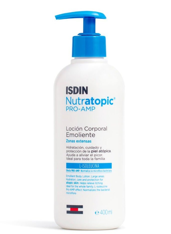 ISDIN Nutratopic Pro AMP Body Lotion 400 Ml, Moisturizes Skin Soothes Atopic Skin