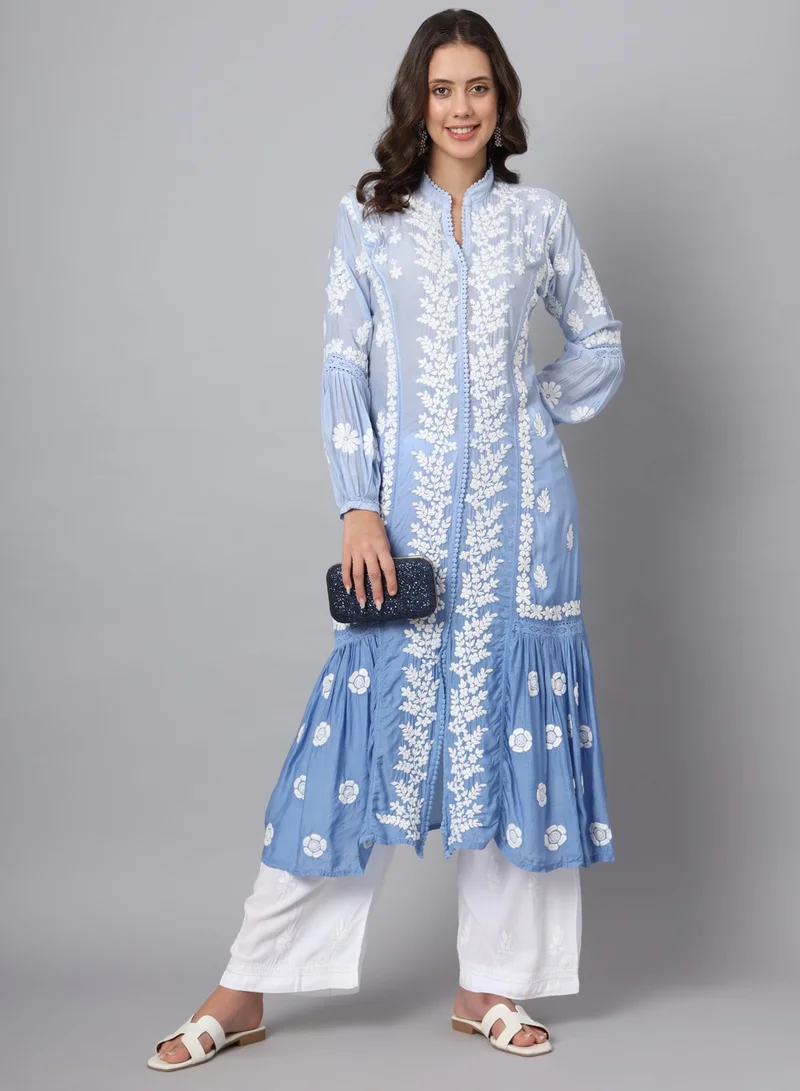 Alaya Women Hand Embroidered Chikankari Cotton Kurta-AL3888