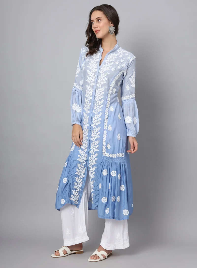 Alaya Women Hand Embroidered Chikankari Cotton Kurta-AL3888