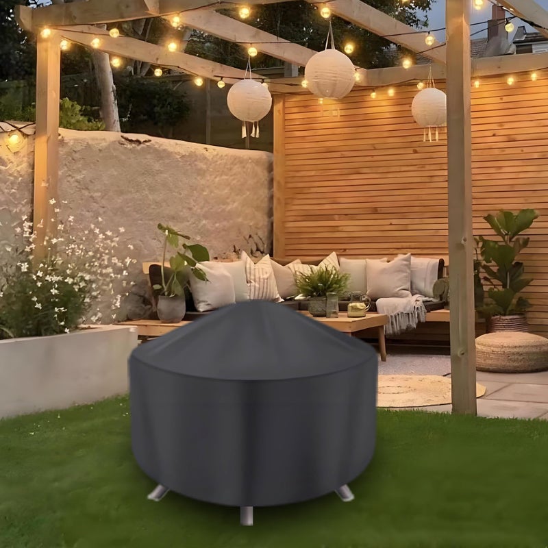 maobutte Round Fire Pit Cover for 22-34 Inch Firepit, Heavy Duty Outdoor Patio Fireplace Covers - Waterproof Dustproof Anti UV and Tear Resistant - Image 5