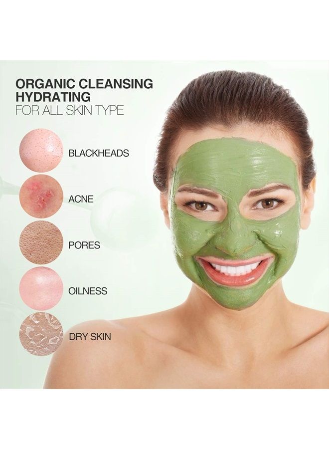POP MODERN.C Clay Mask Avocado Dead sea Mud Stick Mask Natural Organic Green Tea Mud Mask Deep Cleansing Blackhead Removal Face Mask Nourishing Hydration Facial Mask With Blackhead Remover Extractor Tools (White) - Image 5