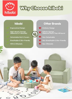 hibobi Kids' Building Block Magic Sofa - Compact Modular Couch with 14 Pieces for Creative Play and Fun, Soft and Safe, Versatile for Play and Relaxation  - Image 2