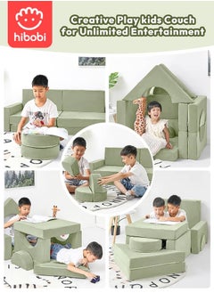 hibobi Kids' Building Block Magic Sofa - Compact Modular Couch with 14 Pieces for Creative Play and Fun, Soft and Safe, Versatile for Play and Relaxation  - Image 3