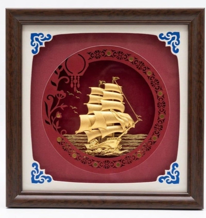 KHUSHBOO JEWELS 24KT PURE SMOOTH SAILING GOLD FRAME (23*23CM) - Image 1