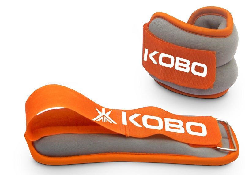 Kobo Ankle Weight/Wrist Weight, (0.5 Kg x 2) (Orange/Grey) (Pair) - Image 4