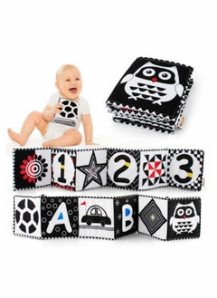 NIBEMINENT Black and White Cloth Books - High Contrast Baby Book for Early Education, Infant Tummy-time Mat, Three-Dimensional Can Be Bitten Tear Not Rotten Paper 0-3 Years Old Toys  - Image 1