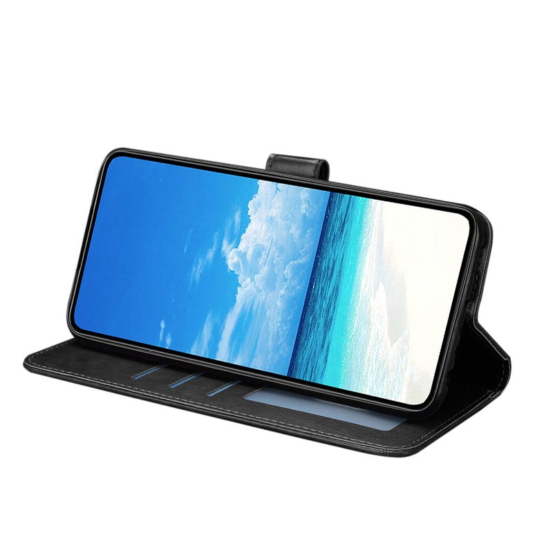 إيروريكس جراب هاتف جلدي منقوش بنمط رفرف لهاتف iPhone 12 Pro Max (أسود) - Image 4