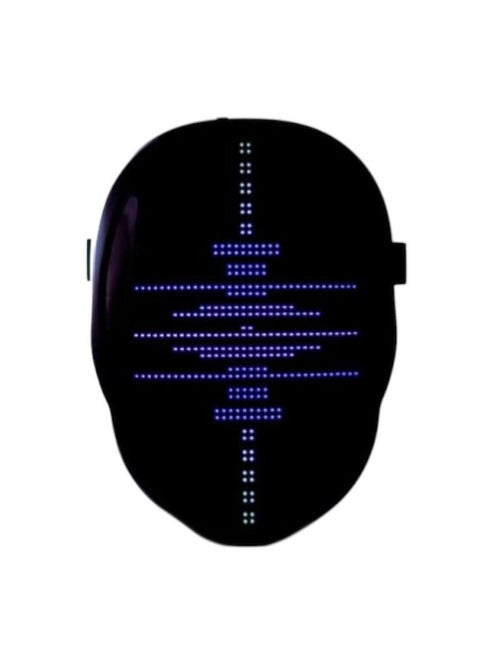 Custom LED Mask - Display Images and Videos, Animated Text and Emojis, Music, Bluetooth Connectivity, Dedicated App, Silicone Support, Perfect for Parties and Performances