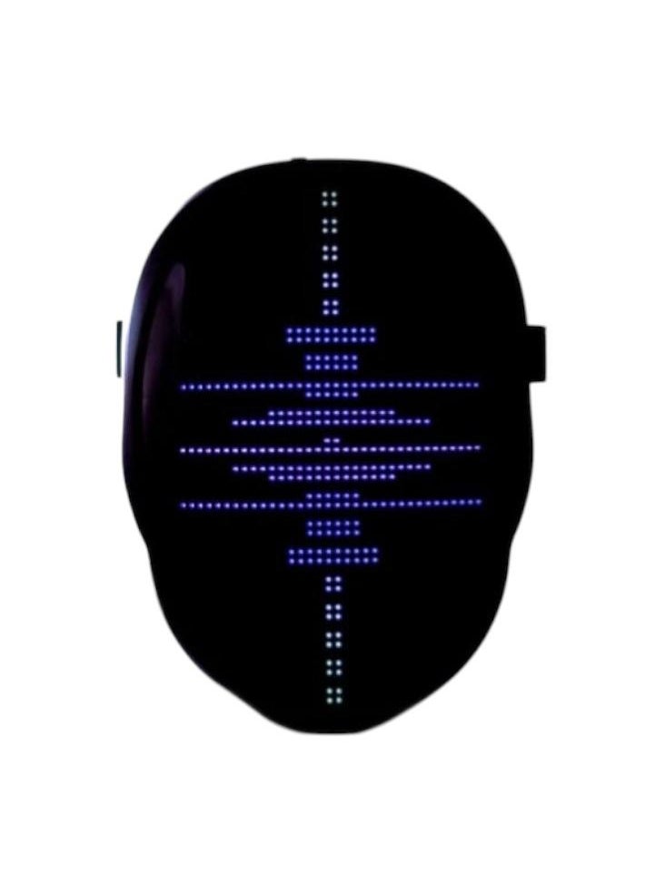 Custom LED Mask - Display Images and Videos, Animated Text and Emojis, Music, Bluetooth Connectivity, Dedicated App, Silicone Support, Perfect for Parties and Performances  - Image 1