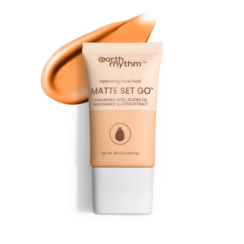 Earth Rhythm Earth Rhythm Matte Set Go Foundation with SPF 30 Pa  Hyaluronic Acid Niacinamide Acid Jojoba Oil  Lotus Extract  Smooth Finish Sun Protect  super Hydrating  Cult Caramel  30ml - Image 1