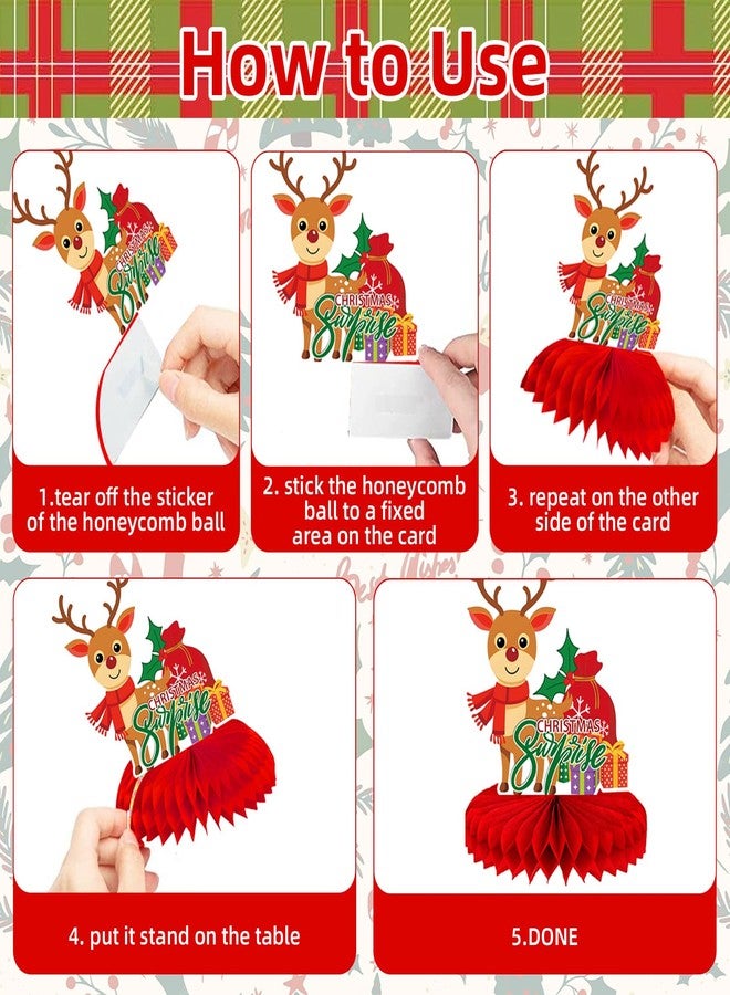 Paezm 10 Pcs Christmas Honeycomb Centerpieces - Xmas Holiday Honeycomb Table Toppers for Dining Table, Classroom, Office, and Home Décor - Image 3