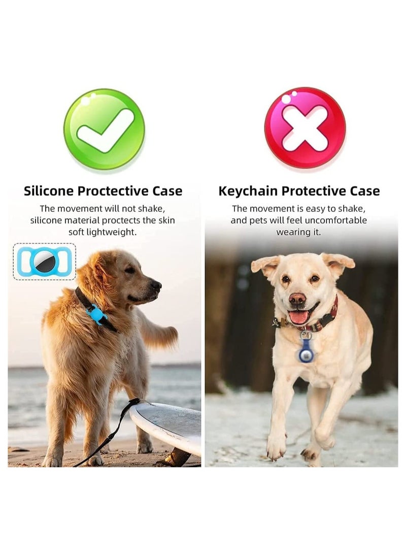 KASTWAVE Airtag Dog Collar Holder for Apple Airtags Anti Lost Air Tag Holder Case Compatible with Cat Dog Collars Silicone AirTags Accessories 4 Pack - Image 3