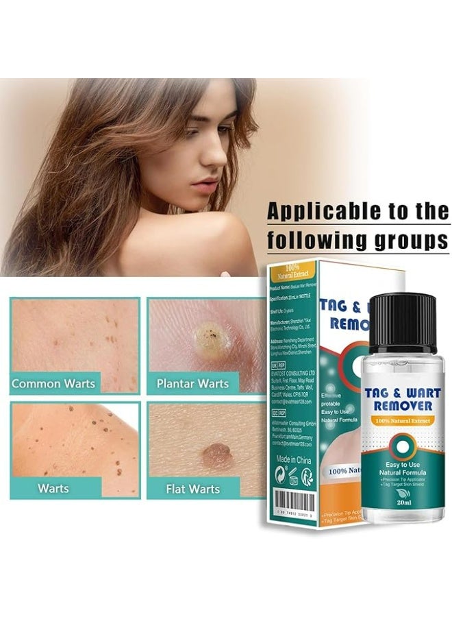 SOL LORA Natural & Safe Wart and Mole Remover Liquid - Salicylic Acid Fast-Acting Formula for Plantar Warts, Skin Tags, Corns & Callus Removal, Pain-Free Scar-Free Treatment - Image 2