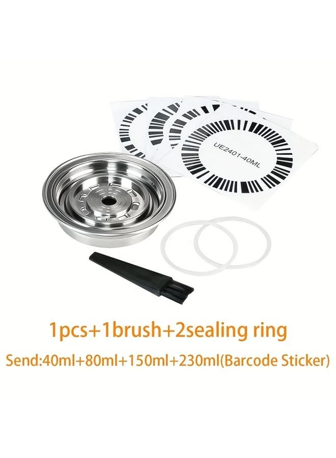 محول فيرتورو القابل لإعادة الاستخدام كبسولة القهوة من الفولاذ المقاوم للصدأ مع 4 ملصقات - Image 1