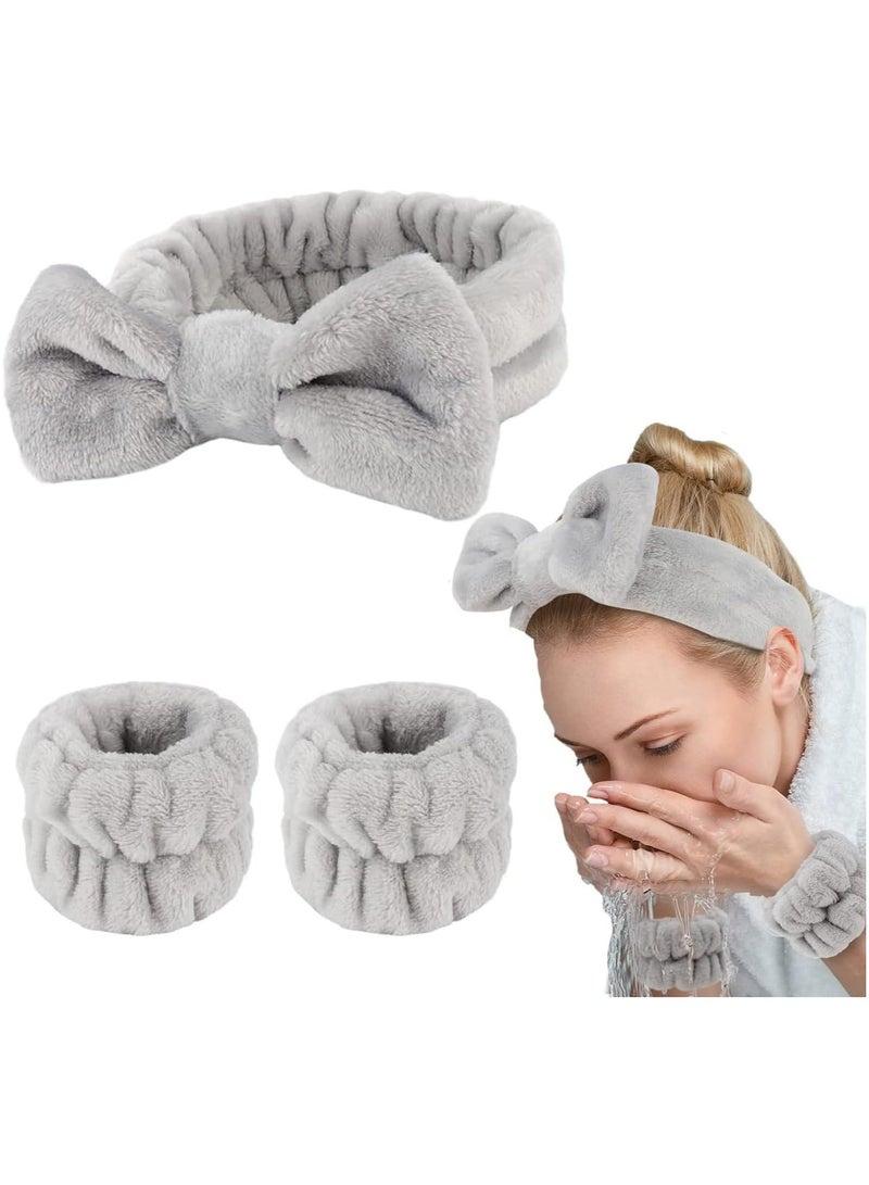 Loquat 3PCS Spa Headband  Wristband Set - Face Wash and Skincare Accessories - Image 1