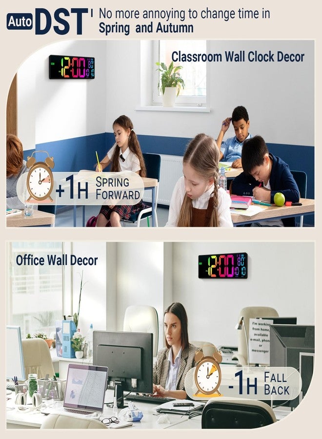 ANSOPER 16.5" Large Digital Wall Clock: 11 RGB Colors Wall Mount Decor Clock for Living Room Bedroom Office Classroom, House Warming Gifts New Home Decor, Christmas Birthday Gifts for Men Women Black - Image 5