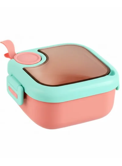 Mobcos Kids Lunch Box with Stainless Steel Bowl, Spoon and Plastic Scissors - 2-Tier, BPA Free, Leak and Spill Proof - 2-Compartment Design, 750ml Capacity (Pink and Green)