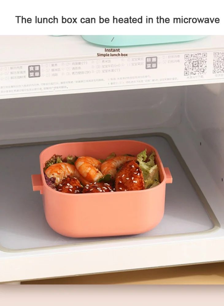 Mobcos Kids Lunch Box with Stainless Steel Bowl, Spoon and Plastic Scissors - 2-Tier, BPA Free, Leak and Spill Proof - 2-Compartment Design, 750ml Capacity (Pink and Green)