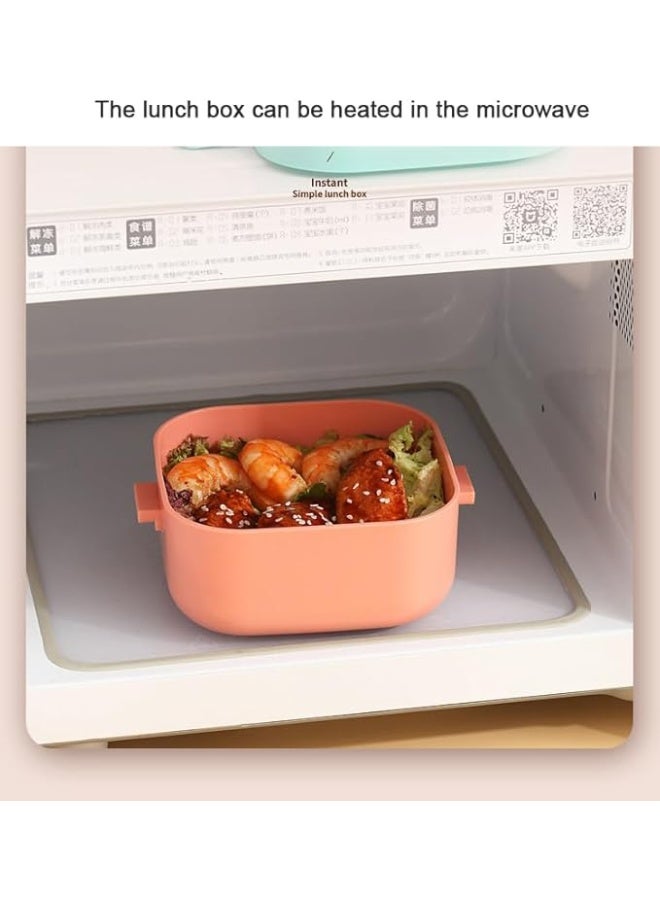 موبكوس صندوق غداء للأطفال بوعاء ستانلس ستيل وملعقة ومقص بلاستيكي - طبقتان، خالٍ من البيسفينول، مقاوم للتسرب والانسكاب - تصميم من قسمين، سعة  مل وردي وأخضر - Image 3