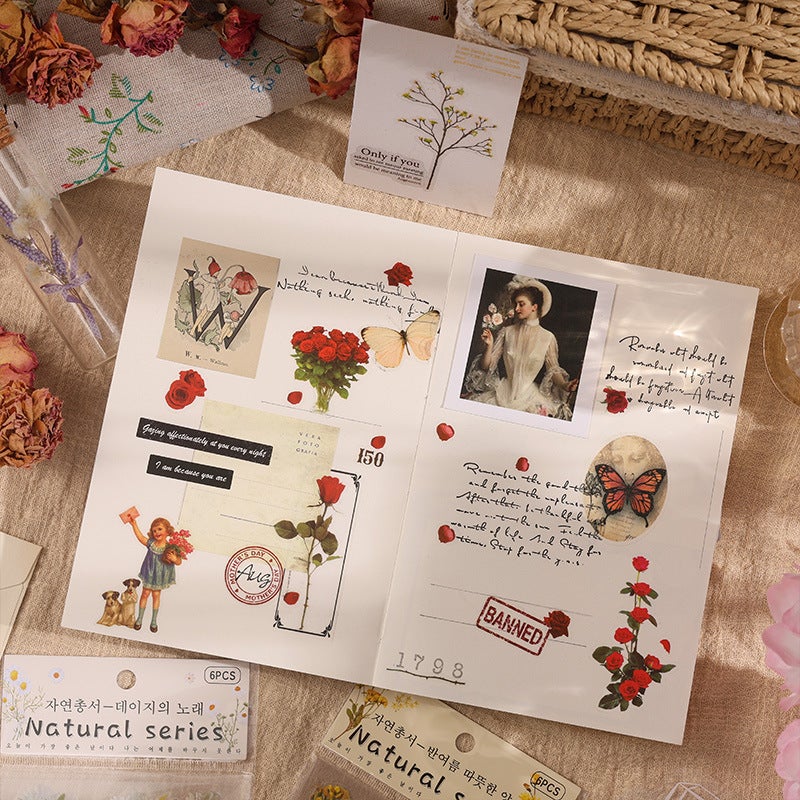 Nature Series Book Series Handbook Waterproof Transparent Pvc Sticker Diy Plant Flower Simulation Flower Vintage Stationery Sticker - Image 3