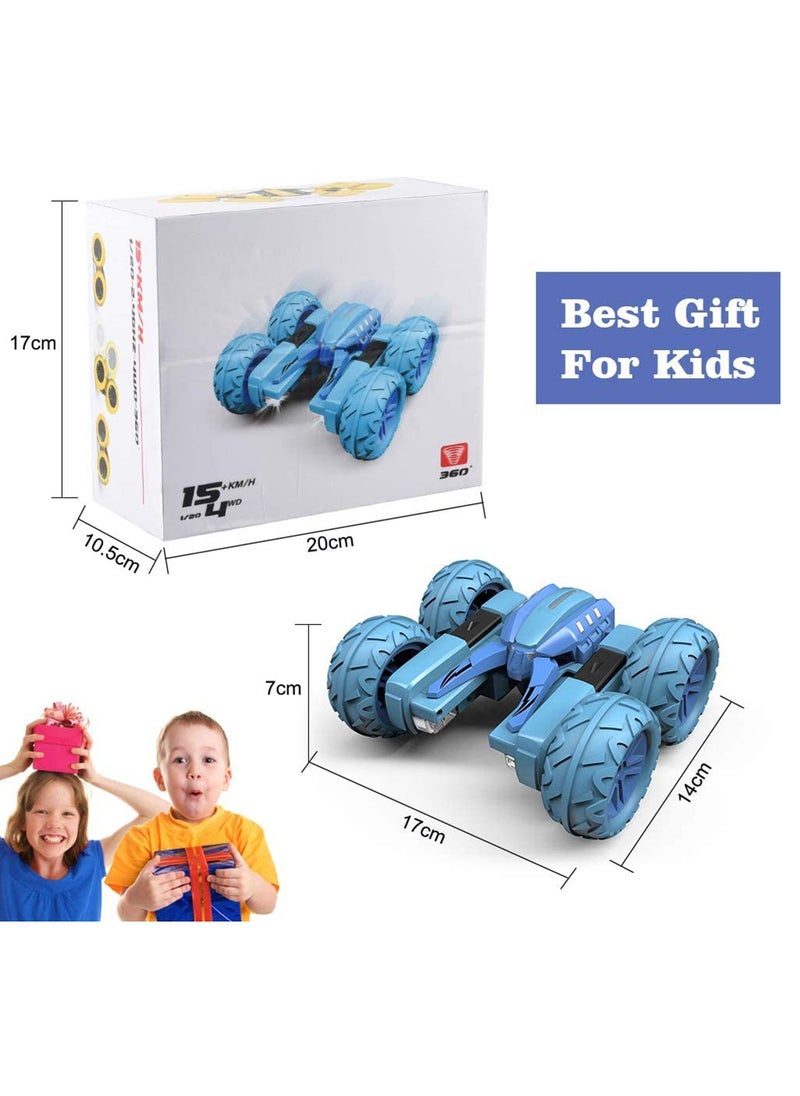 Swift Remote Control Car 4WD 2.4 GHz Electric Race Stunt Car 360 Double Side Flips RC Car 1:20 High Speed Off-Road Vehicle Radio Controlled Racing Car for Boys & Girls, Blue  - Image 5
