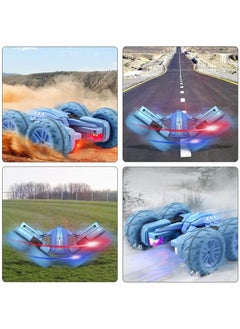 Swift Remote Control Car 4WD 2.4 GHz Electric Race Stunt Car 360 Double Side Flips RC Car 1:20 High Speed Off-Road Vehicle Radio Controlled Racing Car for Boys & Girls, Blue  - Image 2