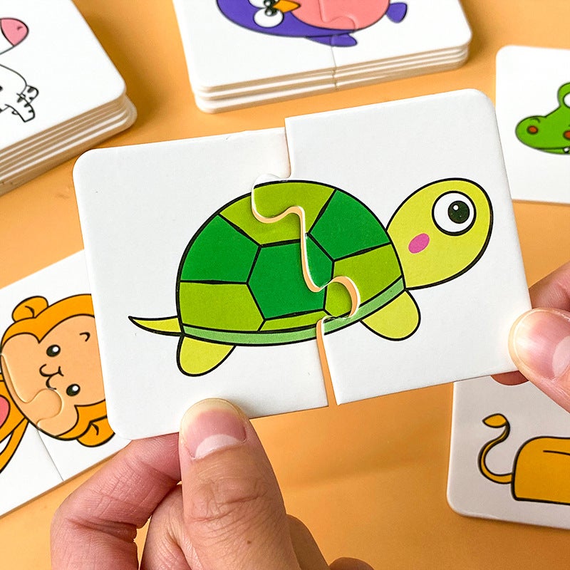 Children'S Toys Early Education Puzzle Card Matching Card Infant Enlightenment Card Puzzle 0-3 Years Old 4 Entry Level Full Set - Image 2