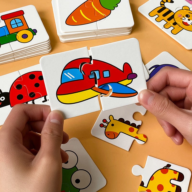Children'S Toys Early Education Puzzle Card Matching Card Infant Enlightenment Card Puzzle 0-3 Years Old 4 Entry Level Full Set - Image 3