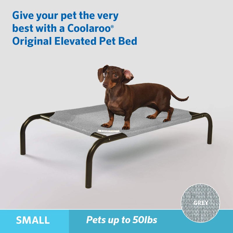 Coolaroo Original Elevated Dog Bed - Breathable Off-The-Ground Pet Bed with Cooling Fabric, Joint Relief & Moisture-Resistant Fabric, 100% Recyclable, Easy Clean, Grey, Small - Image 2