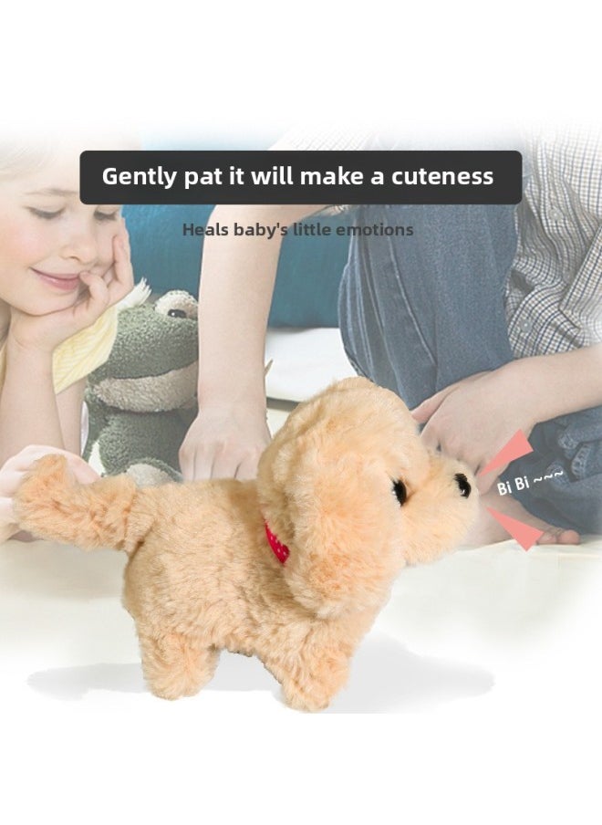 Children's Electric Pet Rabbit Plush Simulation Rabbit Doll Can Walk And Move Ears Girl Gift Rabbit-Color:Cute Pet Dog (Light Curry)  - Image 4
