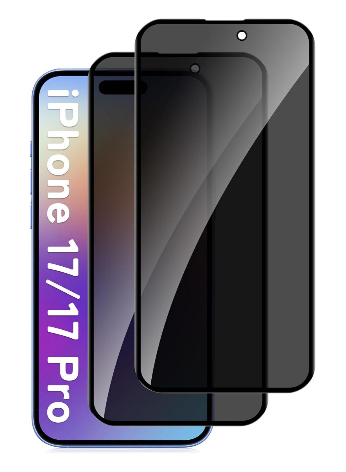 Privacy Screen Protector for iPhone 17 Pro, Tempered Glass Anti-Spy Bubble Free Case Friendly Easy Installation Film for iPhone 17 Pro.
