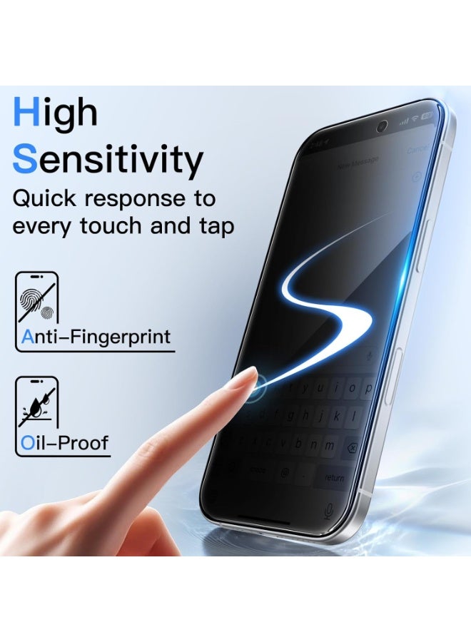 Denx Privacy Screen Protector for iPhone 17 Pro, Tempered Glass Anti-Spy Bubble Free Case Friendly Easy Installation Film for iPhone 17 Pro. - Image 4