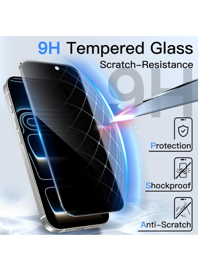 Denx Privacy Screen Protector for iPhone 17 Pro, Tempered Glass Anti-Spy Bubble Free Case Friendly Easy Installation Film for iPhone 17 Pro. - Image 5
