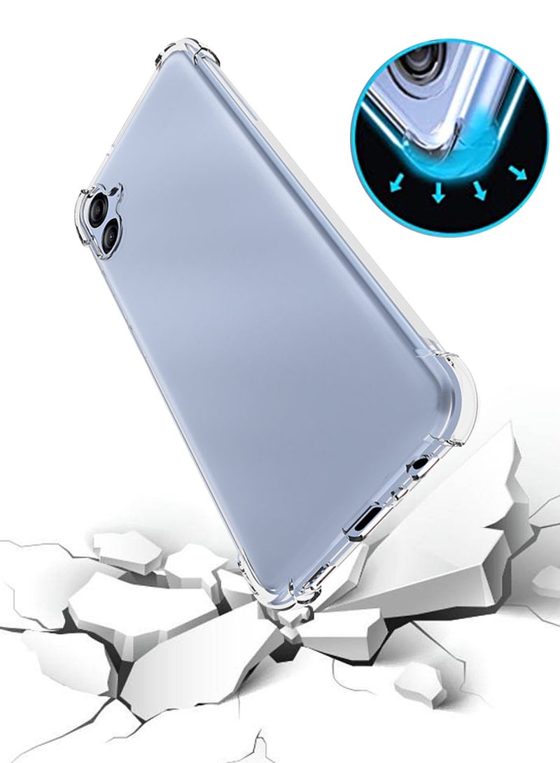 Samsung Galaxy A04e Case Cover with Clear TPU Four Corners Airbags Anti-Scratch Protective Back Cover Transparent Soft Duty Shockproof Protector Anti-Dust Comfortable Protection - Image 3