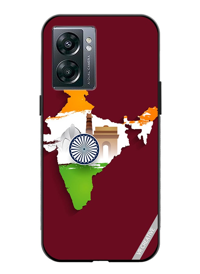 VR CREATIVE Protective Case Cover For Oppo A57 5G India Map Design Multicolour - Image 1
