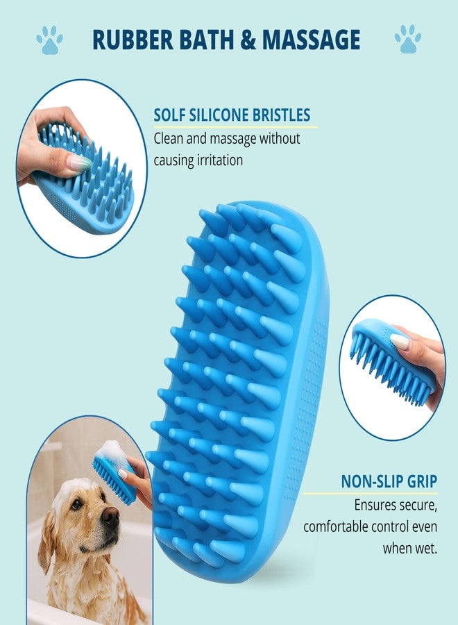 ENUKYCOM Double-Sided Pet Dog Cat Brush for Detangling Deshedding & Removing Small Mats plus Rubber Dog Bath Brush for Grooming, Shedding, Massage & Skin Care Brush - Best Pet Detangler Brushes - Image 4