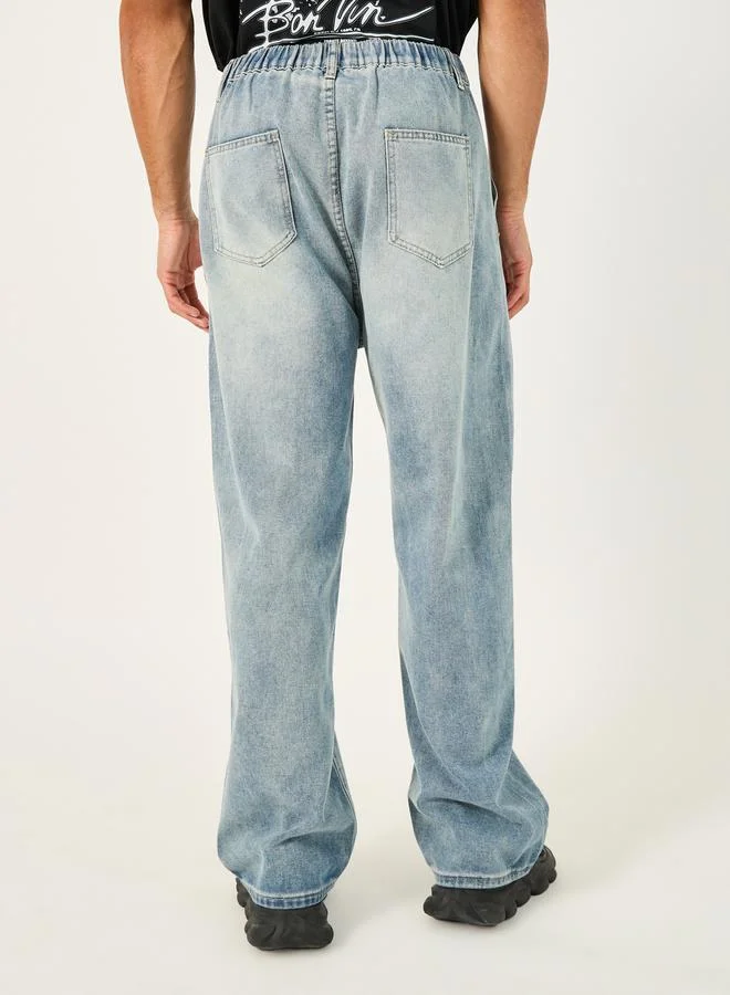ستايلي Acid Washed Mid Rise Regular Fit Jeans