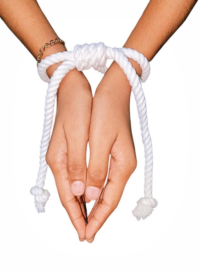 Esselkay Soft Cotton Rope Handcuffs for Kids Role Play, 30 cm Length, Pack of 2, Beige - Image 4