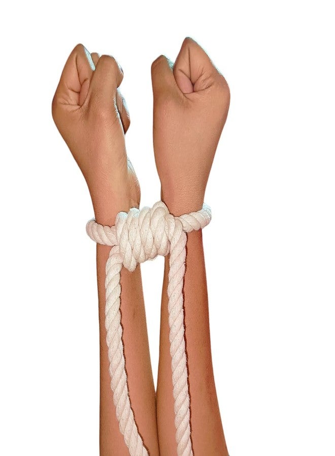 Esselkay Soft Cotton Rope Handcuffs for Kids Role Play, 30 cm Length, Pack of 2, Beige - Image 3